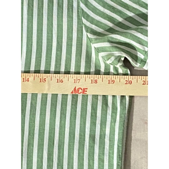 SCOTCH & SODA AMSTERDAM Shirt Mens Medium Green Striped Short Sleeve Button Up - Picture 7 of 11